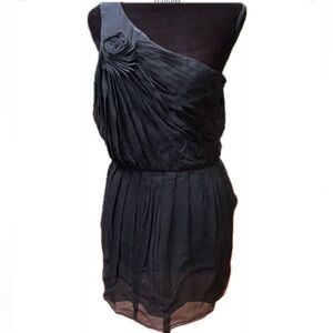 NWT Halston Heritage Black Pleated LBD